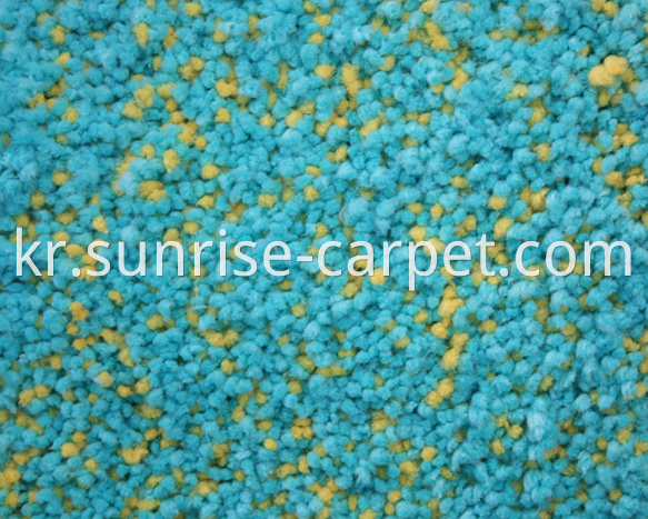 Microfiber Shaggy Rug Yellow and Blue mix Color